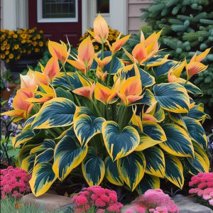 Хоста Флейм Данс купить по цене от 650р. в интернет-магазине «Посадика» с доставкой почтой в в Удачныйе и по всей России – [изображение №1].